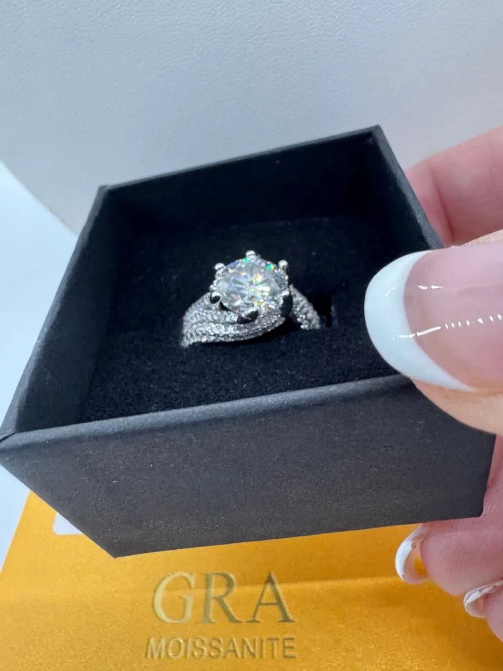 GRA moissanite ring